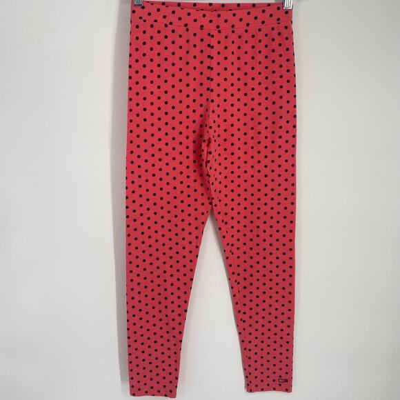 Vineyard Vines Dress & Leggings Girls Large Salmon & Black Polka Dot Preppy - Picture 5 of 10